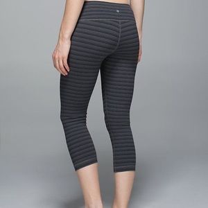 Lululemon Wunder Under Crop textured stripe slate